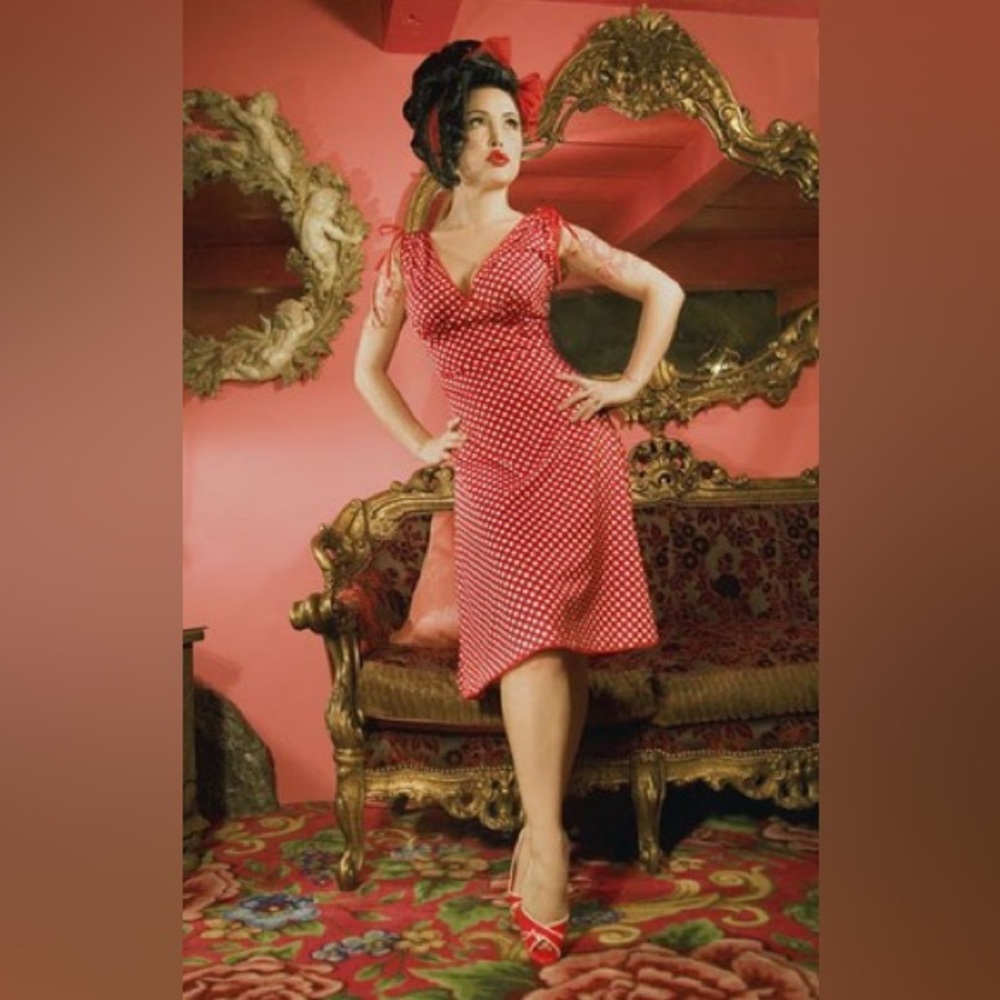 PUG Anna dress in red polka dot